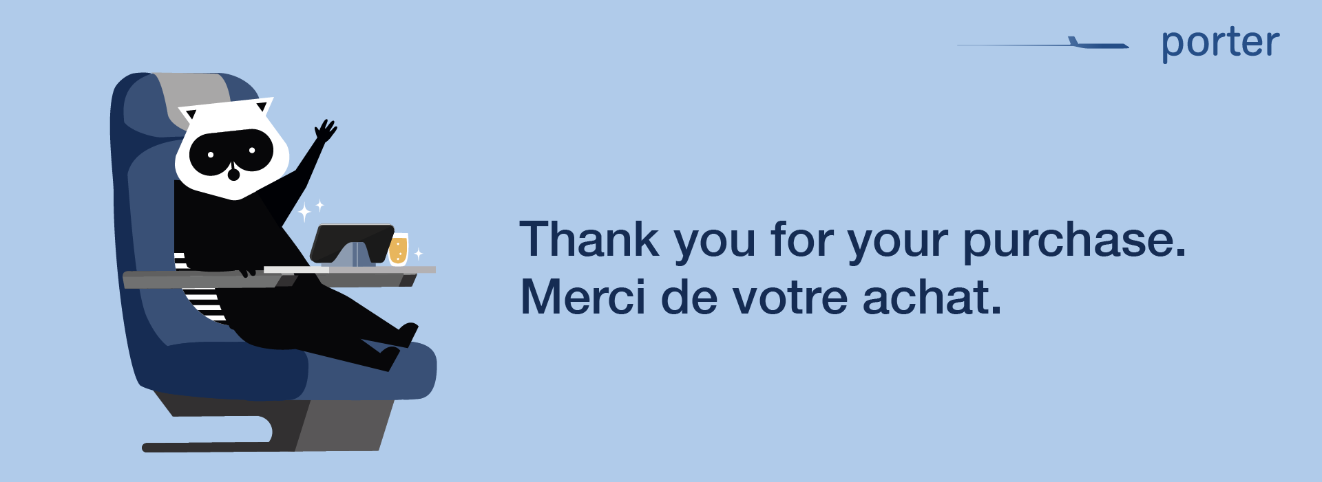 Porter inflight purchase receipt portal banner